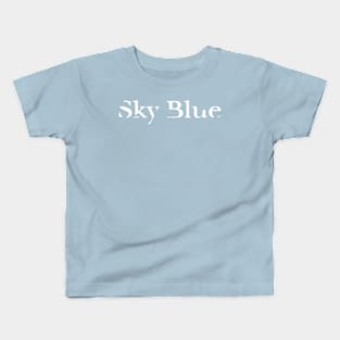 Sky Blue Logo Cool Title Typography Wonderful Days Anime Kids T-Shirt